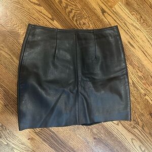 Custom made Italian Black Leather Mini Skirt